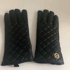 MK leather winter gloves